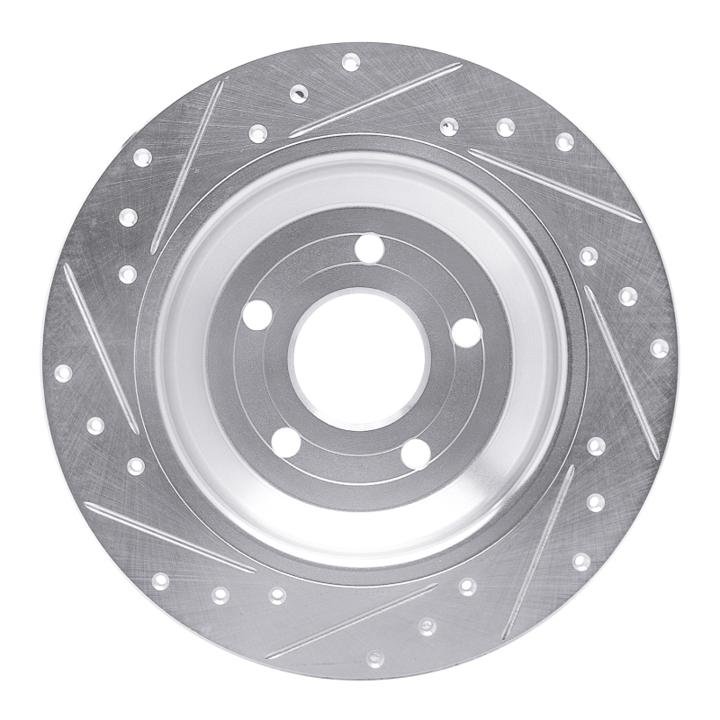 Ford Bronco Sport Brake Rotor (1) - Rear Right - R1 Concepts - Drilled & Slotted - Silver - `16-`25
